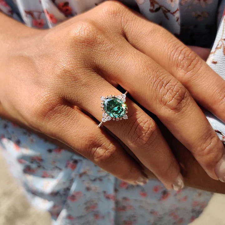 Luminaria Vintage Paraiba Tourmaline Engagement Ring In Sterling Silver
