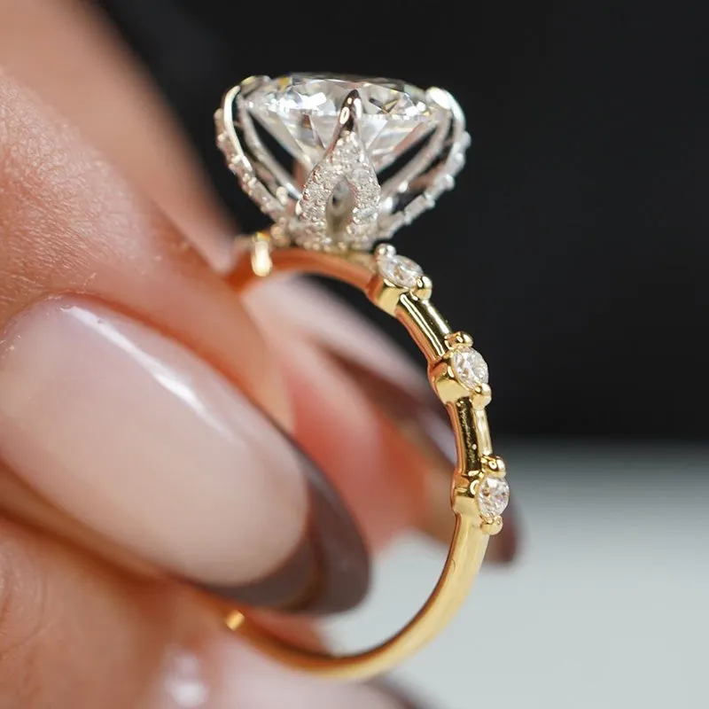 Lara Precious Two-tone Round Cut Engagement Ring