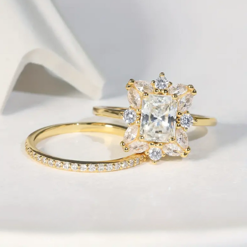 Orlena 925 Sterling Silver 2ct Moissanite Floral Engagement Ring, Bohemian Elegant Ladies Ring