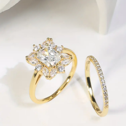 Orlena 925 Sterling Silver 2ct Moissanite Floral Engagement Ring, Bohemian Elegant Ladies Ring