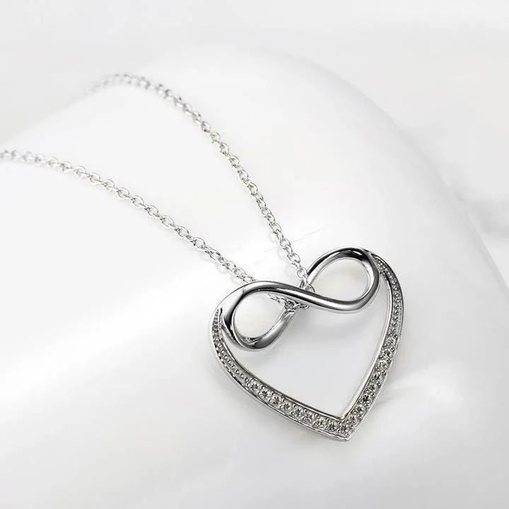 Sarah Heart Shaped Infinity Pendant Necklace